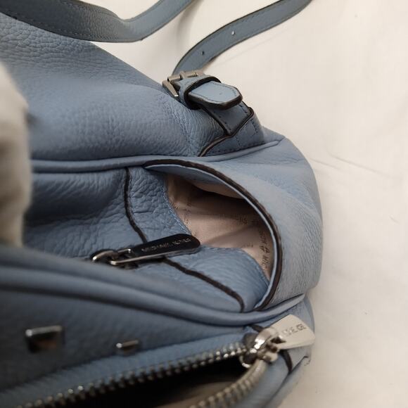 Michael Kors Blue Leather Studded Zipper Closure Top Handle Backpack main image 16
